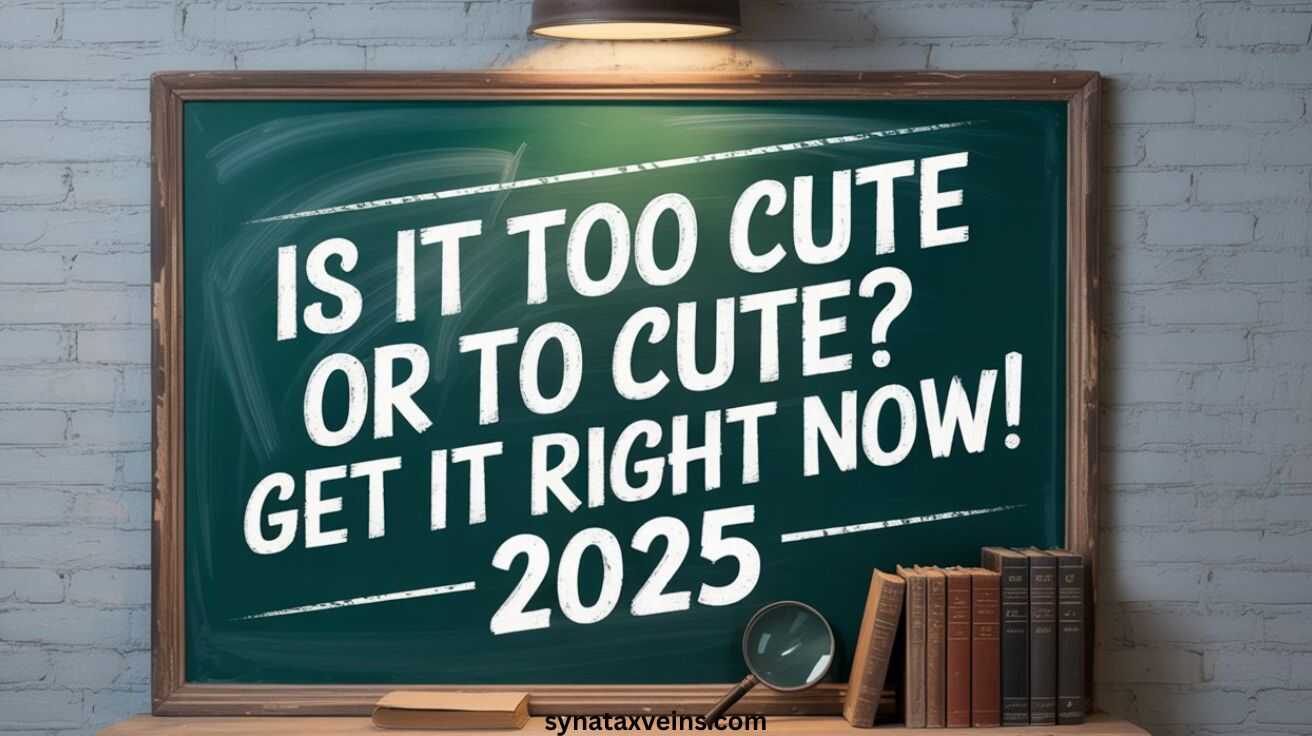 Is It Too Cute Or To Cute? Get It Right Now! 2025