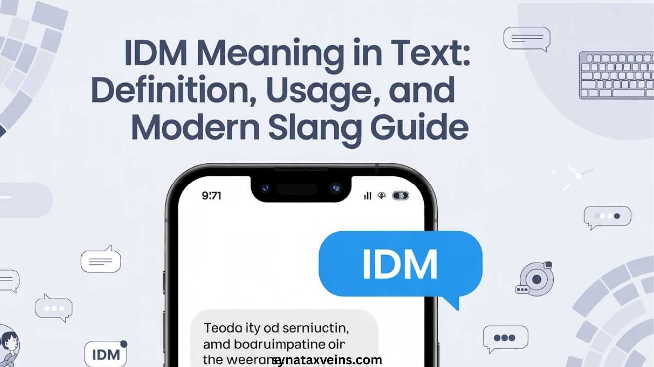 IDM Meaning in Text – Explanation of the slang term IDM meaning ‘I Don’t Mind’ with examples of how IDM is used in texting, messages, and modern online slang.